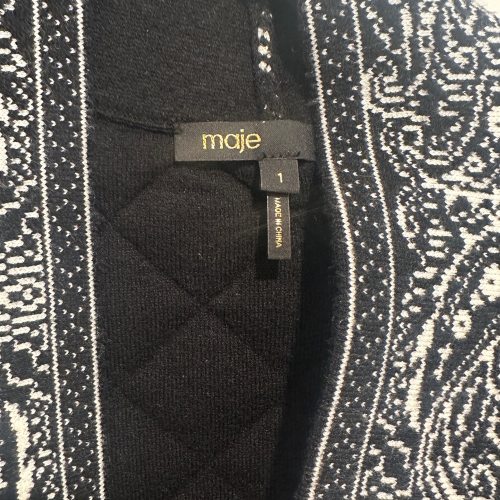 Maje Quilted Studded Paisley-Print Knitted Jacket - Picture 6 of 6